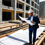 **

"A professional architect, fully clothed in stylish work attire, reviewing blueprints at a sunlit construction site in São Paulo, Brazil. Modern buildings in the background. Safe for work, appropriate content, professional, perfect anatomy, correct proportions, well-formed hands, natural pose, high resolution."

**