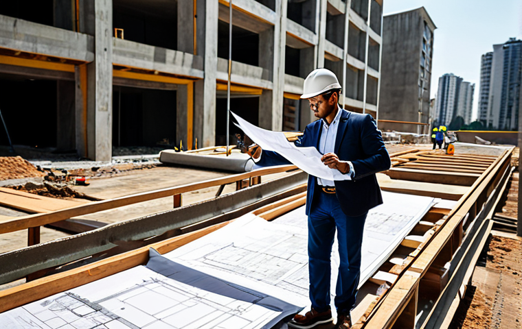 **

"A professional architect, fully clothed in stylish work attire, reviewing blueprints at a sunlit construction site in São Paulo, Brazil. Modern buildings in the background. Safe for work, appropriate content, professional, perfect anatomy, correct proportions, well-formed hands, natural pose, high resolution."

**