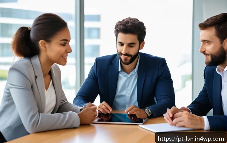 학습을 통한 인내력 형성 과정 - A professional Brazilian office setting with a diverse group of colleagues actively engaged in a col...
