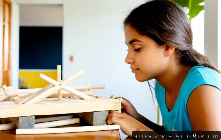 실패에서 배우는 학습 인내력 키우기 - Photorealistic scene of a Brazilian teenage student in a bright São Paulo apartment, calmly rebuildi...